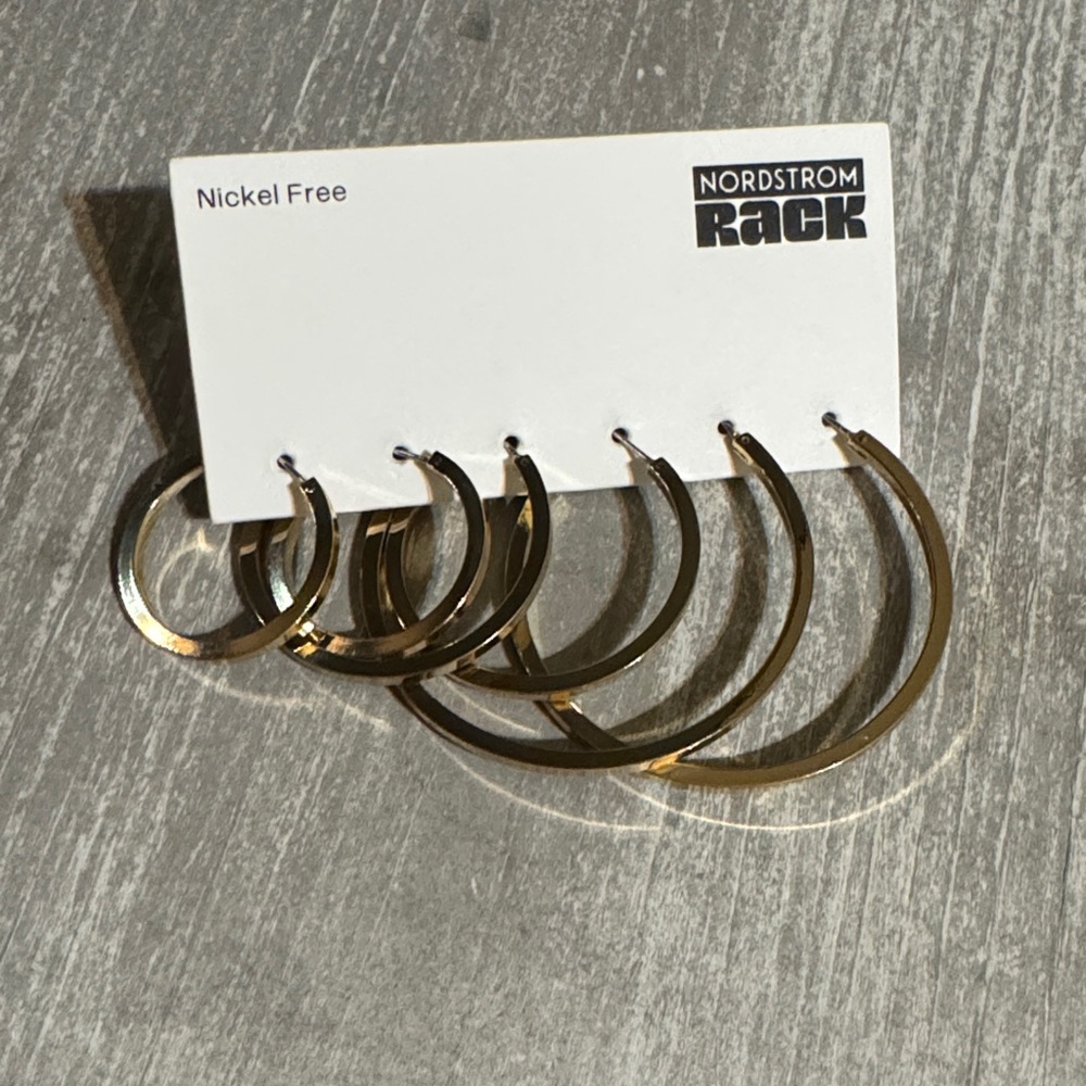 Nordstrom Gold Hoop Earrings 3 pairs